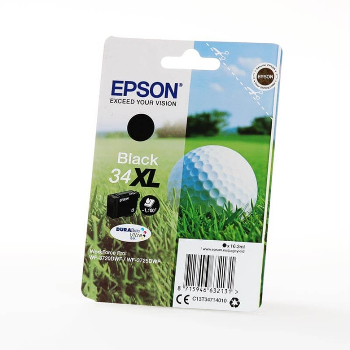 EPSON Bläck C13T34714010 34XL Svart, Golfboll i gruppen DATORER & KRINGUTRUSTNING / Skrivare & Tillbehör / Bläck & Toner / Bläckpatroner / Epson hos TP E-commerce Nordic AB (C26830)