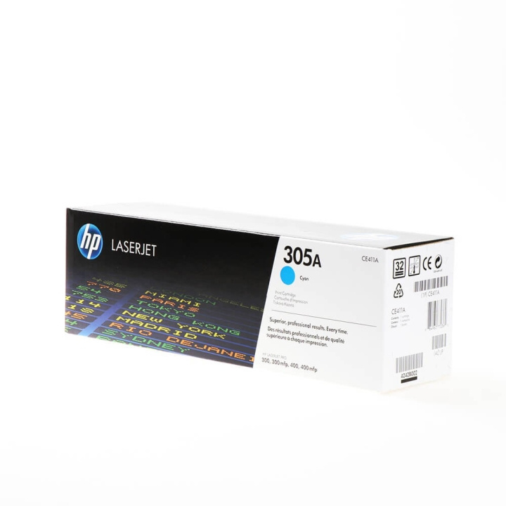 HP Toner CE411A 305A Cyan i gruppen DATORER & KRINGUTRUSTNING / Skrivare & Tillbehör / Bläck & Toner / Toner / HP hos TP E-commerce Nordic AB (C27152)