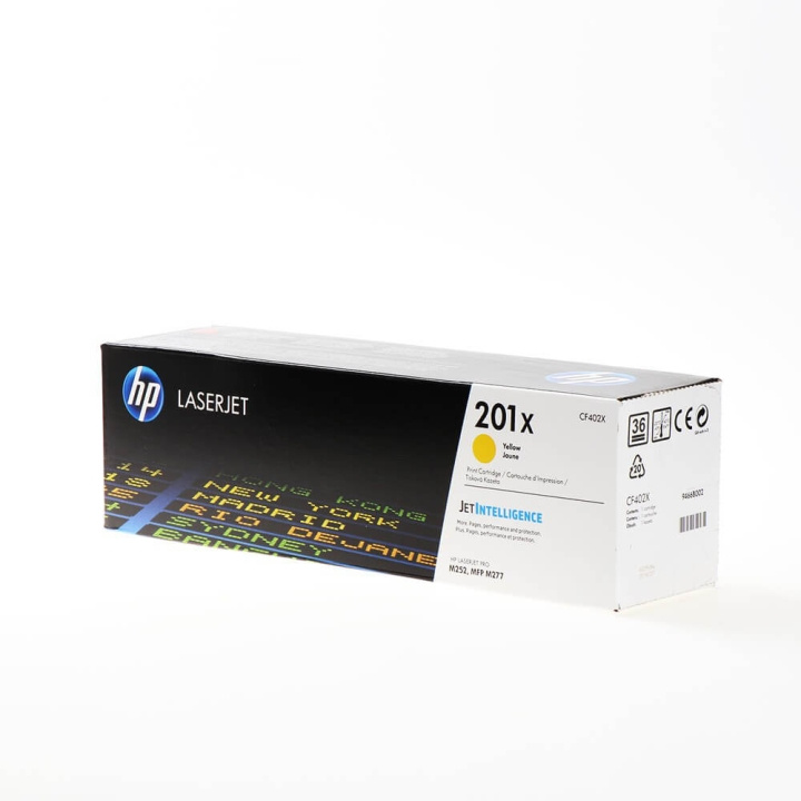 HP Toner CF402X 201X Gul i gruppen DATORER & KRINGUTRUSTNING / Skrivare & Tillbehör / Bläck & Toner / Toner / HP hos TP E-commerce Nordic AB (C27249)