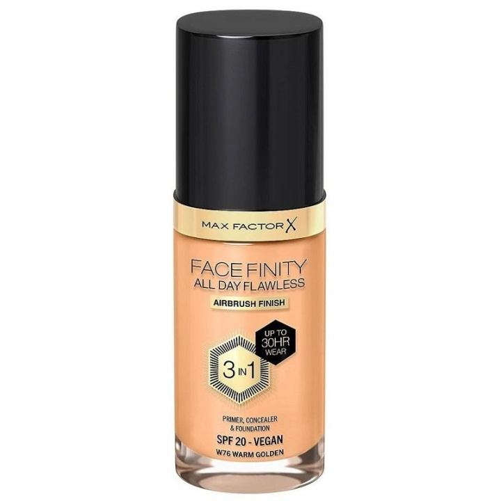 Max Factor Facefinity 3 In 1 Foundation 76 Warm Golden i gruppen SKÖNHET & HÄLSA / Makeup / Basmakeup / Foundation hos TP E-commerce Nordic AB (C29103)