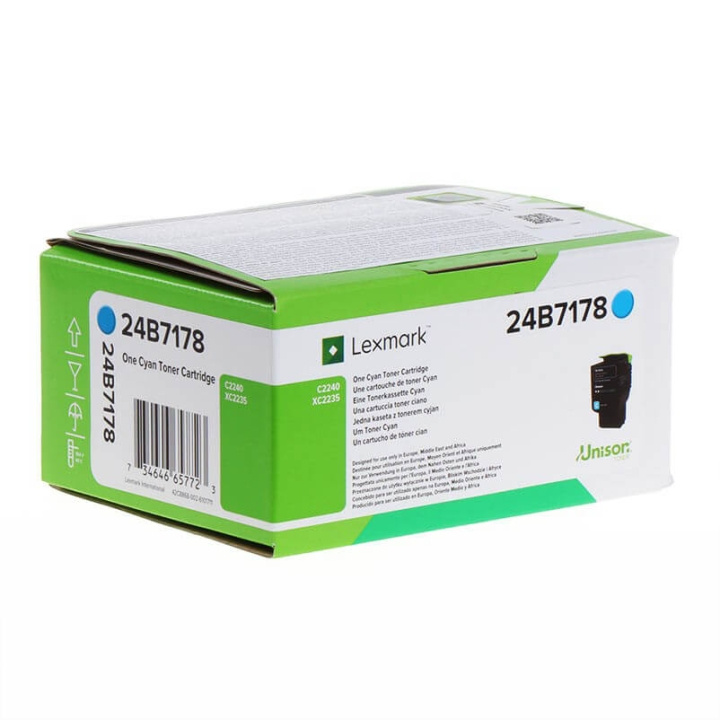 Lexmark Toner 24B7178 Cyan, Return i gruppen DATORER & KRINGUTRUSTNING / Skrivare & Tillbehör / Bläck & Toner / Toner / Lexmark hos TP E-commerce Nordic AB (C36648)