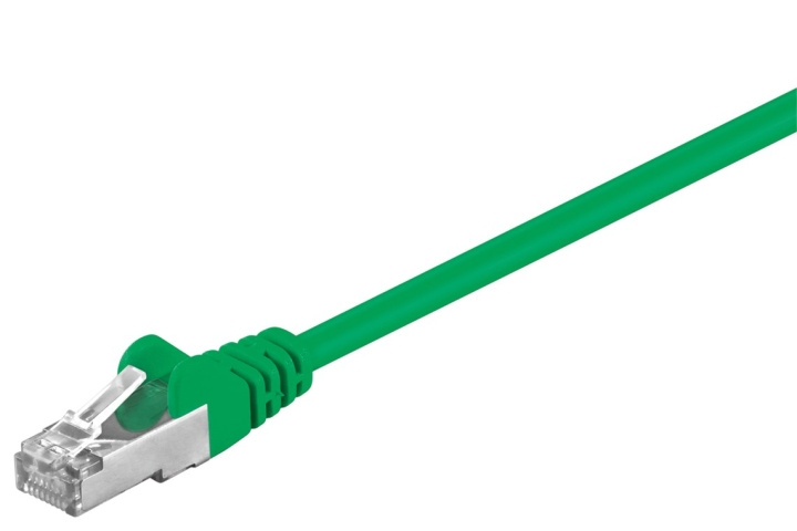 Goobay Patchkabel CAT 5e, F/UTP, grön, 5 m kopparklädd aluminiumtråd (CCA) i gruppen DATORER & KRINGUTRUSTNING / Datorkablar / Nätverkskablar / Cat5e hos TP E-commerce Nordic AB (C38975)