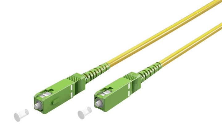 Goobay Fiberoptisk kabel (FTTH), Singlemode (OS2) Yellow, gul (Simplex), 1 m plugg SC-APC (8°) > plugg SC-APC (8°), halogenfri kabelhölje (LSZH) i gruppen DATORER & KRINGUTRUSTNING / Datorkablar / Nätverkskablar / Fiberkablage hos TP E-commerce Nordic AB (C39113)