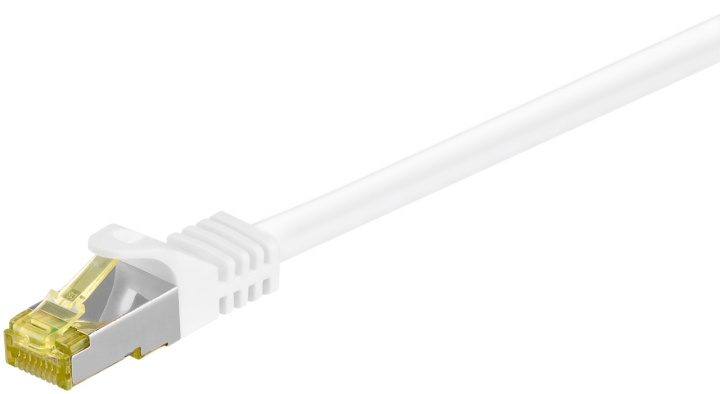 Goobay RJ45 patchkabel S/FTP (PiMF), 500 MHz, med CAT 7 råkabel, vit, 0,25 m LSZH halogenfri kabelhölje, koppar, RJ45-kontakt (CAT 6A) i gruppen DATORER & KRINGUTRUSTNING / Datorkablar / Nätverkskablar / Cat7 hos TP E-commerce Nordic AB (C39429)