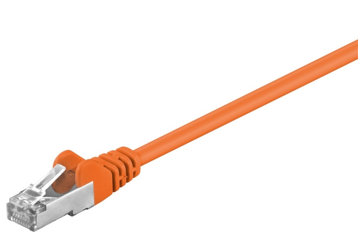 Goobay Patchkabel CAT 5e, F/UTP, orange, 5 m kopparklädd aluminiumtråd (CCA) i gruppen DATORER & KRINGUTRUSTNING / Datorkablar / Nätverkskablar / Cat5e hos TP E-commerce Nordic AB (C39612)