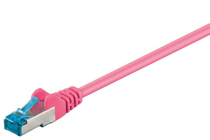 Goobay Patchkabel CAT 6A, S/FTP (PiMF), magenta, 10 m opparledare (CU), halogenfri kabelhölje (LSZH) i gruppen DATORER & KRINGUTRUSTNING / Datorkablar / Nätverkskablar / Cat6 hos TP E-commerce Nordic AB (C39707)