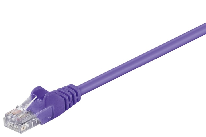 Goobay Patchkabel CAT 5e, U/UTP, violett, 0,25 m kopparklädd aluminiumtråd (CCA) i gruppen DATORER & KRINGUTRUSTNING / Datorkablar / Nätverkskablar / Cat5e hos TP E-commerce Nordic AB (C39817)