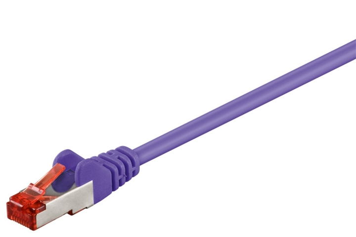 Goobay Patchkabel CAT 6, S/FTP (PiMF), lila, 0,5 m kopparklädd aluminiumtråd (CCA) i gruppen DATORER & KRINGUTRUSTNING / Datorkablar / Nätverkskablar / Cat6 hos TP E-commerce Nordic AB (C39866)