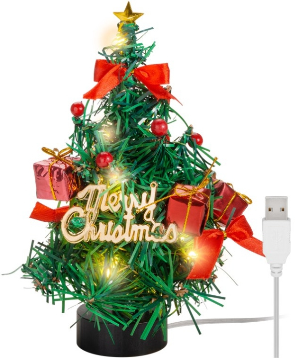 Goobay LED mini julgran med juldekoration, 15 mikro-LED i varmvitt (2700 K) och 75 cm USB-kabel, höjd ca 22 cm i gruppen HEMELEKTRONIK / Belysning / Julbelysning hos TP E-commerce Nordic AB (C40161)