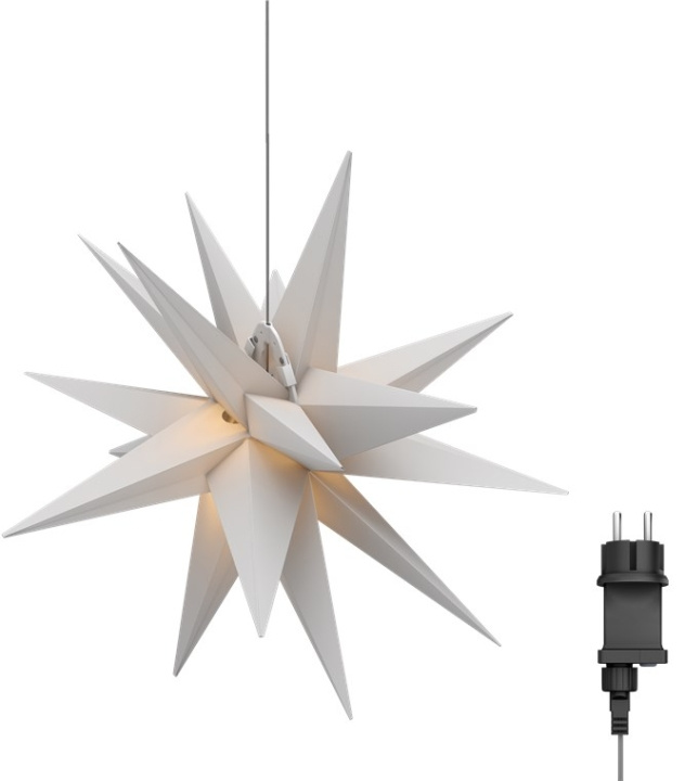 Goobay LED-julstjärna 3D, Ø 56 cm, 4,5 V utomhustransformator med timer och 18 spetsar, varmvitt (3000 K), av väderbeständig plast (IP44), kabel 9,5 m i gruppen HEMELEKTRONIK / Belysning / Julbelysning hos TP E-commerce Nordic AB (C40232)