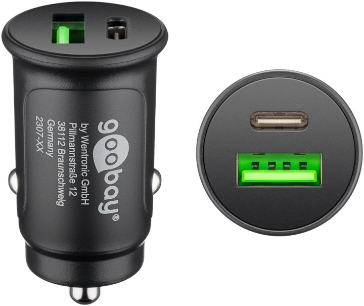 Goobay Dual-USB Auto Fast Charger USB-C™ PD (Power Delivery) (30 W) 30W (12/24V)lämplig för enheter med USB-C™ (Ström Delivery), såsom iPhone 12 i gruppen SMARTPHONE & SURFPLATTOR / Laddare & Kablar / Billaddare / Billaddare Typ C hos TP E-commerce Nordic AB (C44053)