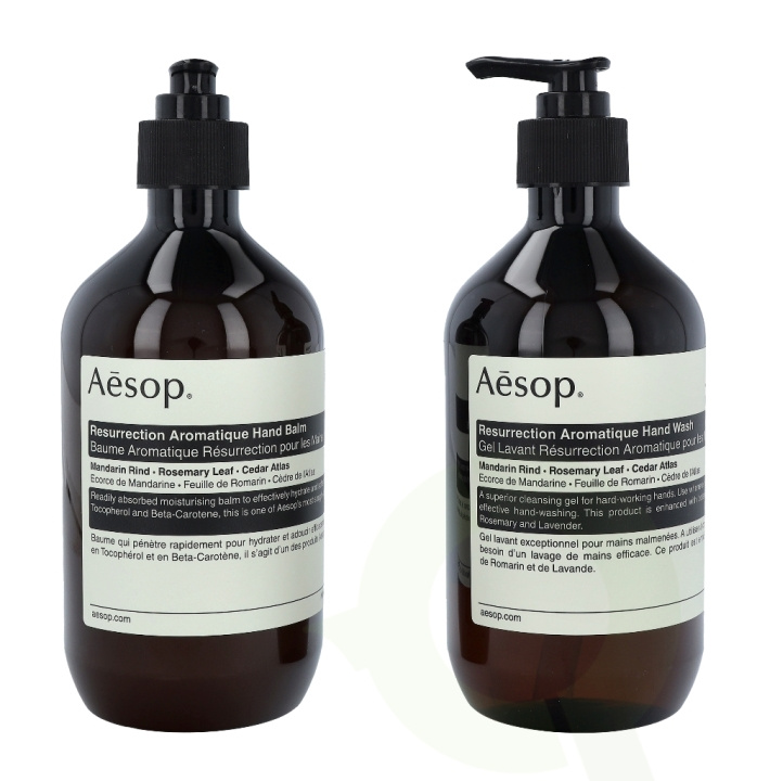 AESOP Resurrection Duet Set 1000 ml Resurrection Aromatique Handwash 500ml /Resurrection Aromatique Hand Balm 500ml i gruppen SKÖNHET & HÄLSA / Hudvård / Kroppsvård / Bad & Duschcreme hos TP E-commerce Nordic AB (C49358)