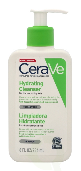 Cerave Hydrating Cleanser w/Pump 236 ml For Normal To Dry Skin i gruppen SKÖNHET & HÄLSA / Hudvård / Ansiktsvård / Rengöring hos TP E-commerce Nordic AB (C49603)