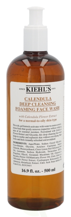 Kiehls Kiehl\'s Calendula Deep Cleansing Foaming Face Wash 500 ml For A Normal-To-Oily Skin Type i gruppen SKÖNHET & HÄLSA / Hudvård / Ansiktsvård / Rengöring hos TP E-commerce Nordic AB (C52478)