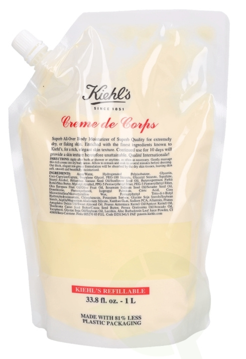 Kiehls Kiehl\'s Creme De Corps - Refill 1000 ml i gruppen SKÖNHET & HÄLSA / Hudvård / Kroppsvård / Body lotion hos TP E-commerce Nordic AB (C52507)