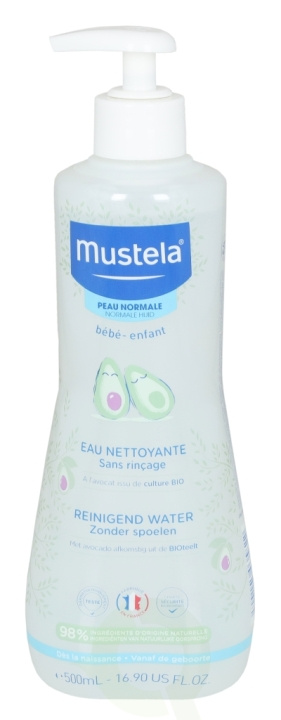 Mustela Bebe No Rinse Cleansing Water 500 ml With Organically Farmed Advocado i gruppen SKÖNHET & HÄLSA / Hudvård / Ansiktsvård / Rengöring hos TP E-commerce Nordic AB (C53882)