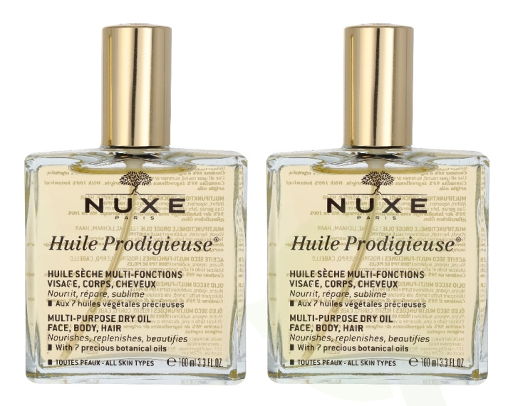 Nuxe Travel With Nuxe Huile Prodigieuse Duo 200 ml 2x100ml - Face,Body,Hair i gruppen SKÖNHET & HÄLSA / Hudvård / Ansiktsvård / Ansiktsolja hos TP E-commerce Nordic AB (C54325)