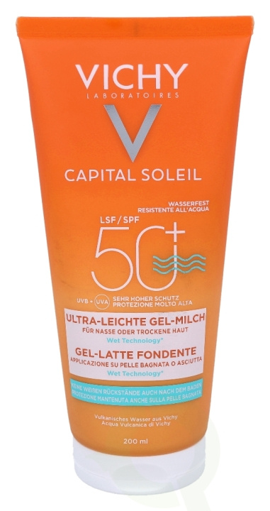 Vichy Ideal Soleil Ultra-Melting Milk Gel SPF50 200 ml Wet Or Dry Skin Application i gruppen SKÖNHET & HÄLSA / Hudvård / Solskydd & Tanning / Solskydd hos TP E-commerce Nordic AB (C56632)