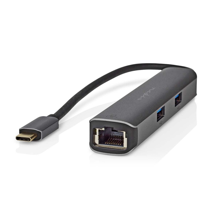Nedis USB Multi-Port Adapter | USB 3.2 Gen 1 | USB-C™ Hane | HDMI™ Utgång / RJ45 Hona / 3x USB-A Hona | 5 Gbps | 0.20 m | Rund | Guldplaterad | PVC | Antracit | Låda i gruppen DATORER & KRINGUTRUSTNING / Bärbara datorer & tillbehör / Dockningsstation hos TP E-commerce Nordic AB (C57838)