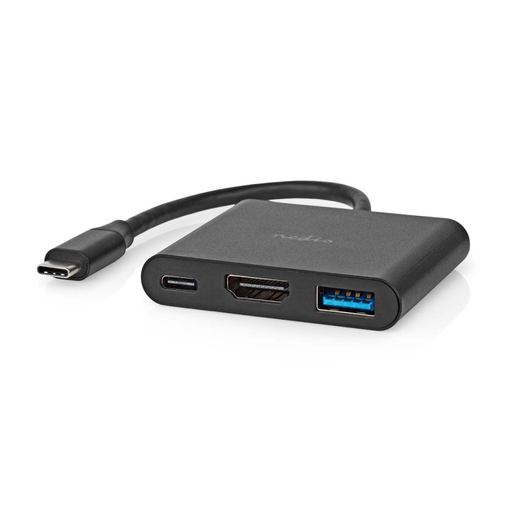 Nedis USB Multi-Port Adapter | USB 3.2 Gen 1 | USB-C™ Hane | HDMI™ Utgång / USB-A Hona / USB-C™ Hona | 5 Gbps | 0.10 m | Rund | Nickelplaterad | PVC | Svart | Låda i gruppen DATORER & KRINGUTRUSTNING / Bärbara datorer & tillbehör / Dockningsstation hos TP E-commerce Nordic AB (C57849)