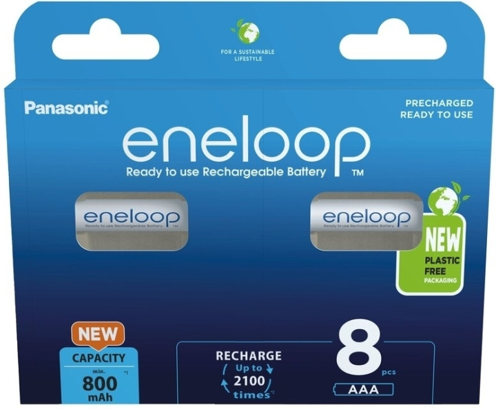 Panasonic Eneloop AAA 800 mAh batteri, 8 st i gruppen HEMELEKTRONIK / Batterier & Laddare / Batterier / AAA hos TP E-commerce Nordic AB (C58843)