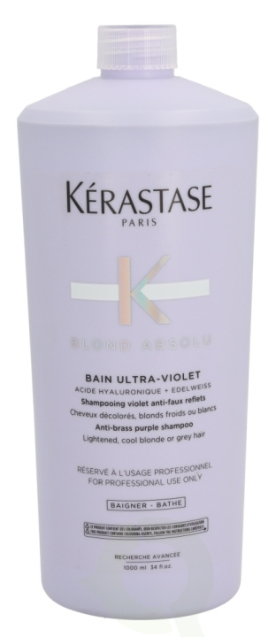 Kerastase Blond Absolu Bain Ultra-Violet Shampoo 1000 ml Anti-Brass Purple Shampoo, Lightened, Cool Blonde Or Grey Hair i gruppen SKÖNHET & HÄLSA / Hår & Styling / Hårvårdsprodukter / Schampo hos TP E-commerce Nordic AB (C60394)