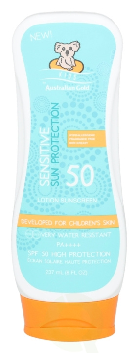 Australian Gold Sensitive Lotion Kids SPF50 237 ml High protection i gruppen SKÖNHET & HÄLSA / Hudvård / Solskydd & Tanning / Solskydd hos TP E-commerce Nordic AB (C61852)