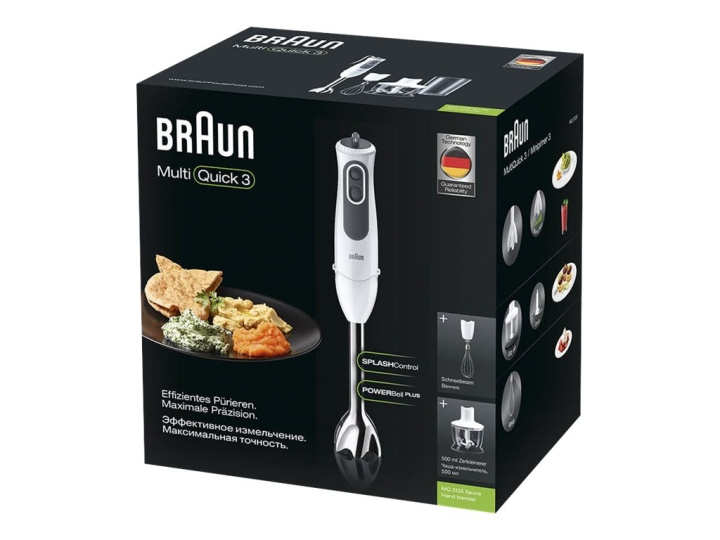 Braun Multiquick 3 MQ 3135 Stavmixer, Turbo-funktion Vit/grå i gruppen HEM, HUSHÅLL & TRÄDGÅRD / Hushållsmaskiner / Matberedare & Köksassistenter / Stavmixrar hos TP E-commerce Nordic AB (C62069)