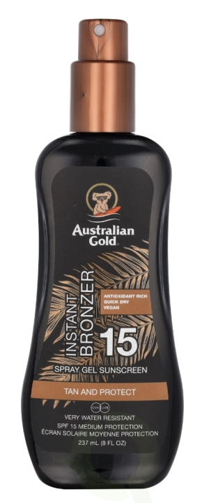 Australian Gold Spray Gel Instant Bronzer SPF15 237 ml i gruppen SKÖNHET & HÄLSA / Hudvård / Solskydd & Tanning / Solskydd hos TP E-commerce Nordic AB (C64350)