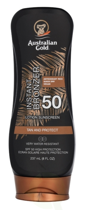 Australian Gold Instant Bronzer Lotion Sunscreen SPF50 237 ml i gruppen SKÖNHET & HÄLSA / Hudvård / Solskydd & Tanning / Solskydd hos TP E-commerce Nordic AB (C64355)