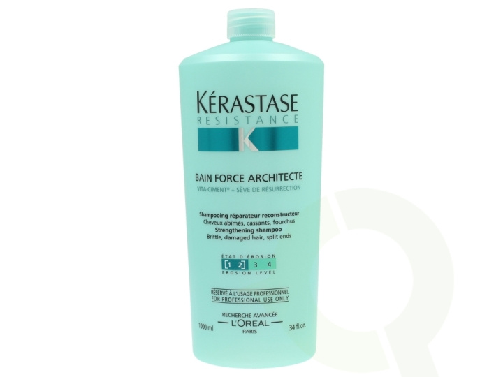 Kerastase Resistance Bain Force Architecte Shampoo 1000 ml Brittle, Damaged Hair, Split Ends i gruppen SKÖNHET & HÄLSA / Hår & Styling / Hårvårdsprodukter / Schampo hos TP E-commerce Nordic AB (C64691)