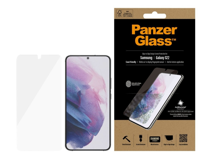 PanzerGlass skärmskydd transparent Samsung Galaxy S22 i gruppen SMARTPHONE & SURFPLATTOR / Mobilskydd / Samsung hos TP E-commerce Nordic AB (C65887)