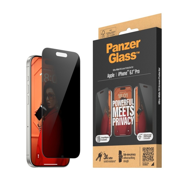 PanzerGlass Privacy Screen Protector Apple iPhone 15 Pro | Ultra-Wide Fit i gruppen SMARTPHONE & SURFPLATTOR / Mobilskydd / Apple / iPhone 15 hos TP E-commerce Nordic AB (C65911)