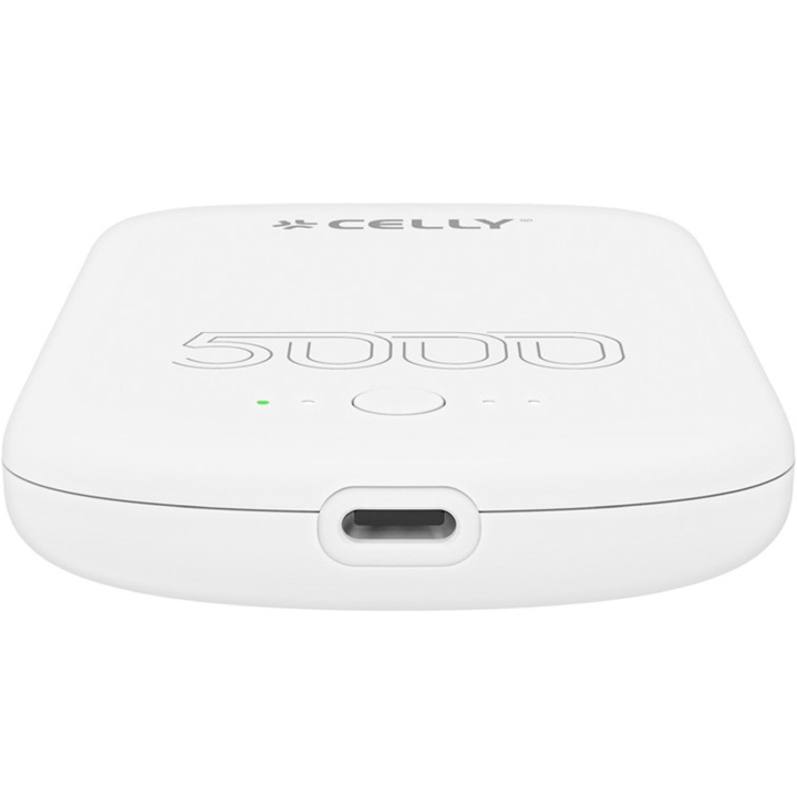 Celly MAGPB5000PRO PowerBank 10W MagSafe Trådlös laddning 5000mAh Vit i gruppen SMARTPHONE & SURFPLATTOR / Laddare & Kablar / Powerbanks hos TP E-commerce Nordic AB (C65981)