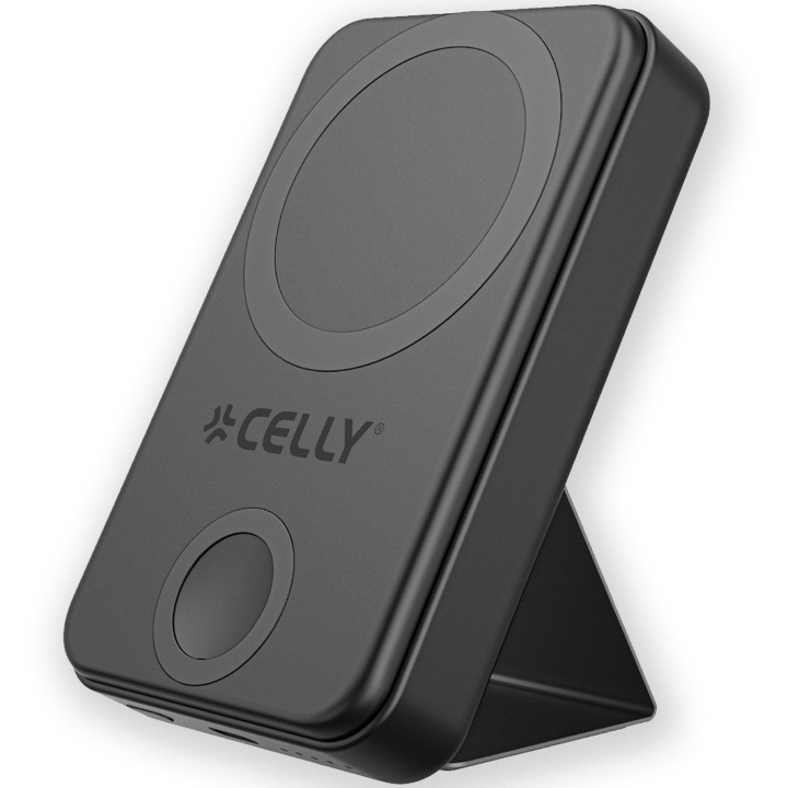 Celly MAGPBW10000 PowerBank 10W/2,5W MagSafe Trådlös laddning integrerat ställ i gruppen SMARTPHONE & SURFPLATTOR / Laddare & Kablar / Powerbanks hos TP E-commerce Nordic AB (C65982)