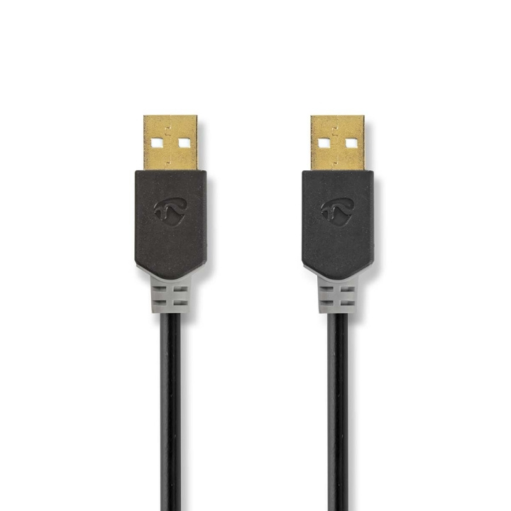 Nedis USB-kabel | USB 2.0 | USB-A Hane | USB-A Hane | 480 Mbps | Guldplaterad | 2.00 m | Rund | PVC | Antracit | Låda i gruppen DATORER & KRINGUTRUSTNING / Datorkablar / USB-kablar / USB-A / Kablar hos TP E-commerce Nordic AB (C66057)