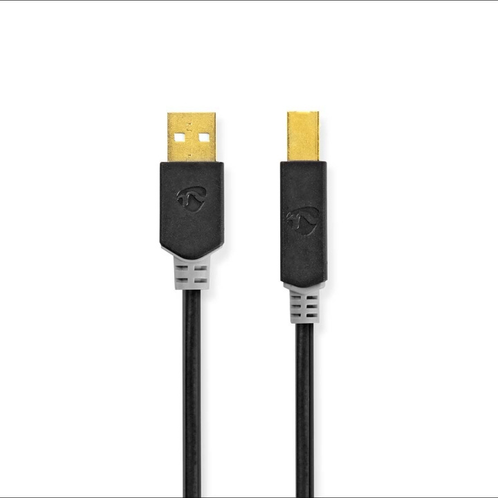 Nedis USB-kabel | USB 2.0 | USB-A Hane | USB-B Hane | 480 Mbps | Guldplaterad | 3.00 m | Rund | PVC | Antracit | Kartong med fönster i gruppen DATORER & KRINGUTRUSTNING / Datorkablar / USB-kablar / USB-A / Kablar hos TP E-commerce Nordic AB (C66061)