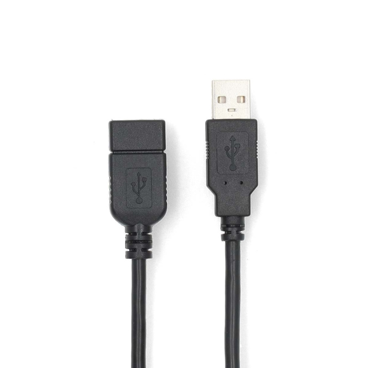 Nedis USB-kabel | USB 2.0 | USB-A Hane | USB-A Hona | 480 Mbps | Nickelplaterad | 2.00 m | Rund | PVC | Svart | Låda i gruppen DATORER & KRINGUTRUSTNING / Datorkablar / USB-kablar / USB-A / Kablar hos TP E-commerce Nordic AB (C66073)
