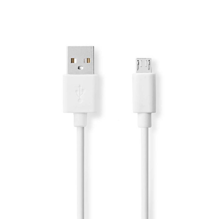 Nedis USB-kabel | USB 2.0 | USB-A Hane | USB Micro-B Hane | 480 Mbps | Nickelplaterad | 1.00 m | Rund | PVC | Vit | Låda i gruppen SMARTPHONE & SURFPLATTOR / Laddare & Kablar / Kablar / Kablar microUSB hos TP E-commerce Nordic AB (C66083)