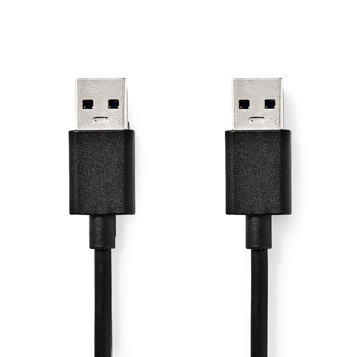 Nedis USB-kabel | USB 3.2 Gen 1 | USB-A Hane | USB-A Hane | 5 Gbps | Nickelplaterad | 2.00 m | Rund | PVC | Svart | Låda i gruppen DATORER & KRINGUTRUSTNING / Datorkablar / USB-kablar / USB-A / Kablar hos TP E-commerce Nordic AB (C66099)