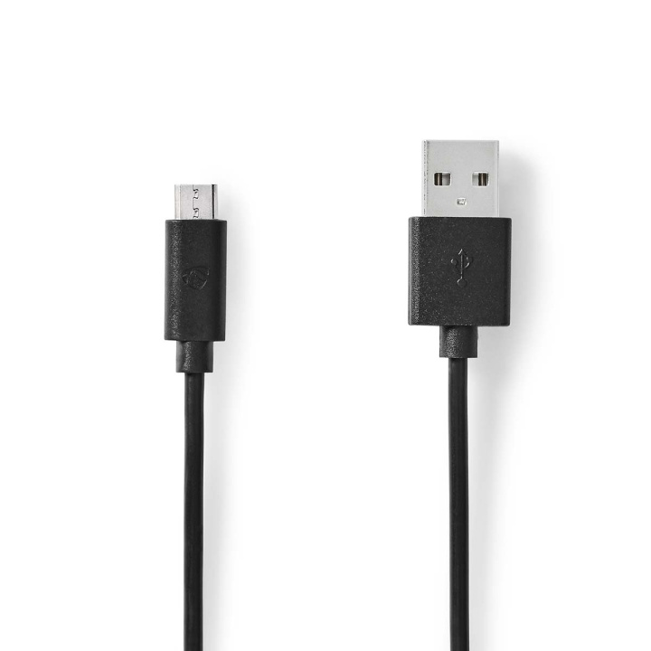 Nedis USB-kabel | USB 2.0 | USB-A Hane | USB Micro-B Hane | 11 W | 480 Mbps | Nickelplaterad | 2.00 m | Rund | PVC | Svart | Label i gruppen SMARTPHONE & SURFPLATTOR / Laddare & Kablar / Kablar / Kablar microUSB hos TP E-commerce Nordic AB (C66128)