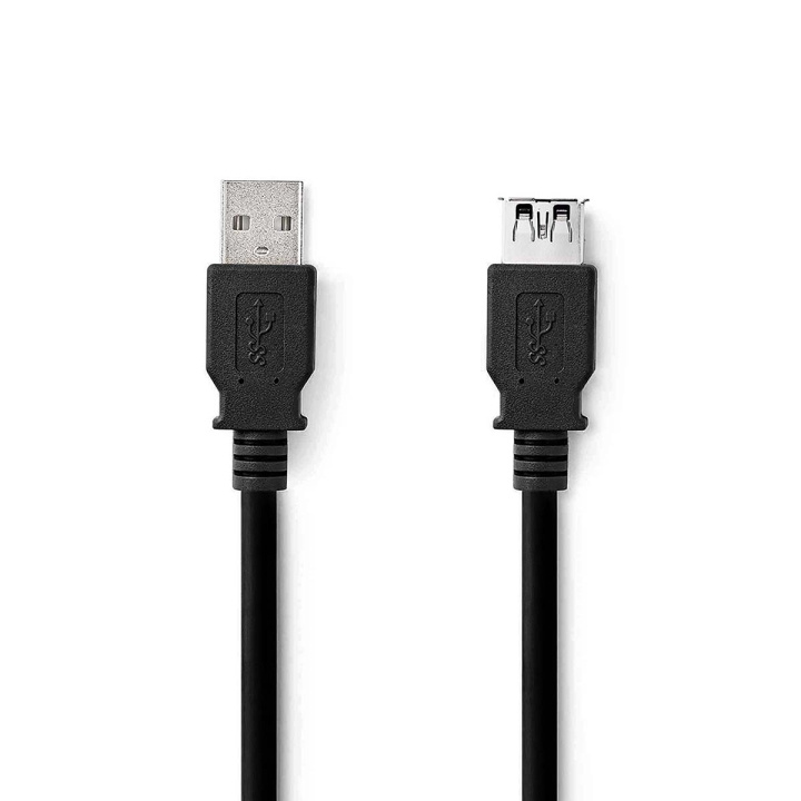 Nedis USB-kabel | USB 3.2 Gen 1 | USB-A Hane | USB-A Hona | 5 Gbps | Nickelplaterad | 2.00 m | Rund | PVC | Svart | Label i gruppen DATORER & KRINGUTRUSTNING / Datorkablar / USB-kablar / USB-A / Kablar hos TP E-commerce Nordic AB (C66141)