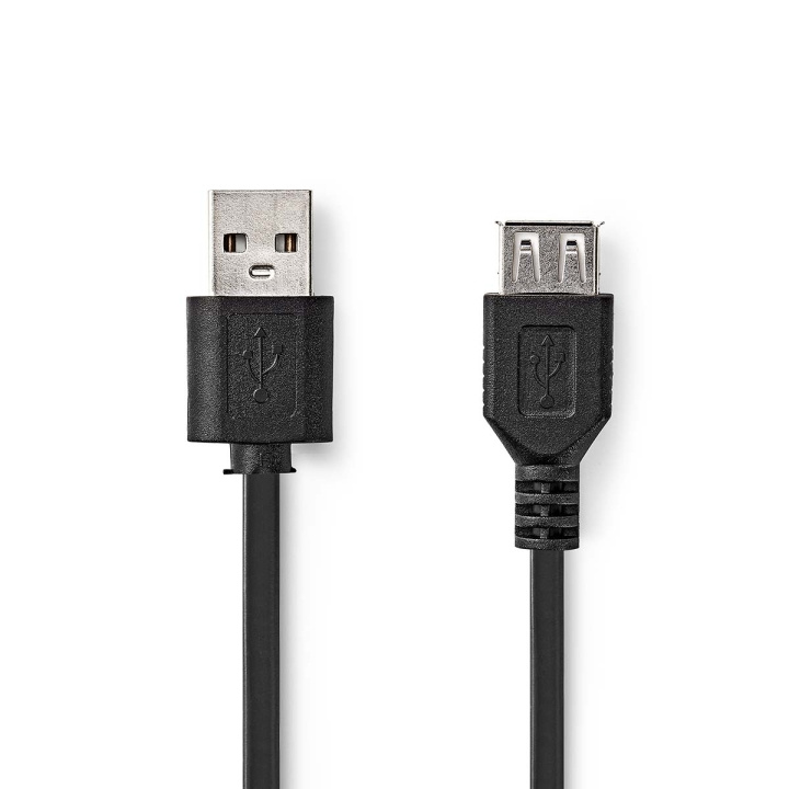 Nedis USB-kabel | USB 2.0 | USB-A Hane | USB-A Hona | 480 Mbps | Nickelplaterad | 0.20 m | Rund | PVC | Svart | Kuvert i gruppen DATORER & KRINGUTRUSTNING / Datorkablar / USB-kablar / USB-A / Kablar hos TP E-commerce Nordic AB (C66150)