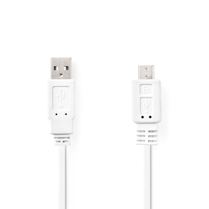 Nedis USB-kabel | USB 2.0 | USB-A Hane | USB Micro-B Hane | 480 Mbps | Nickelplaterad | 1.00 m | Platt | PVC | Vit | Kuvert i gruppen SMARTPHONE & SURFPLATTOR / Laddare & Kablar / Kablar / Kablar microUSB hos TP E-commerce Nordic AB (C66155)