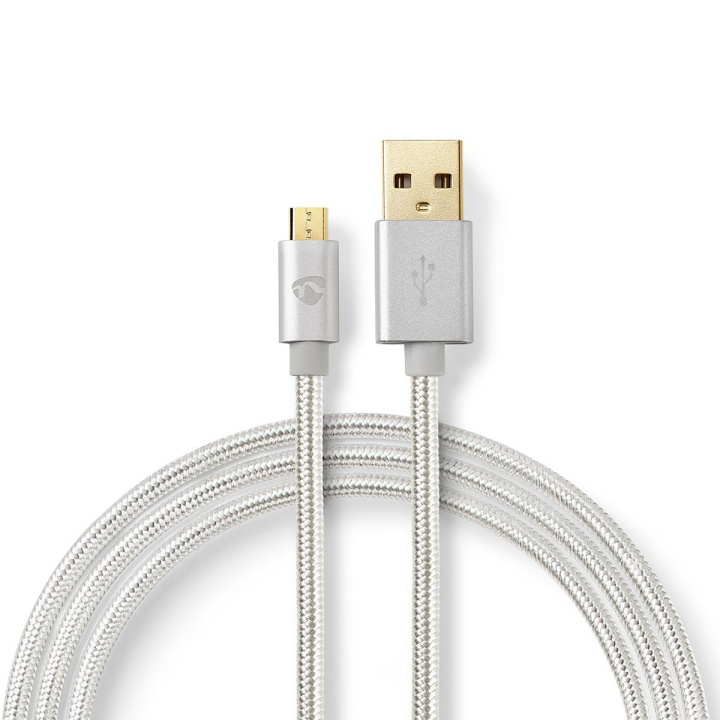 Nedis USB-kabel | USB 2.0 | USB-A Hane | USB Micro-B Hane | 10 W | 480 Mbps | Guldplaterad | 3.00 m | Rund | Flätad / Nylon | Aluminium | Kartong med täckt fönster i gruppen DATORER & KRINGUTRUSTNING / Datorkablar / USB-kablar / Micro-USB / Kablar hos TP E-commerce Nordic AB (C66173)