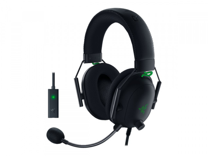 Razer BlackShark V2 Kabelanslutet Hörlurar Svart Grön i gruppen DATORER & KRINGUTRUSTNING / Gaming / Headset hos TP E-commerce Nordic AB (C66403)