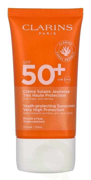Clarins Youth-protecting Sunscreen SPF50+ 50 ml i gruppen SKÖNHET & HÄLSA / Hudvård / Solskydd & Tanning / Solskydd hos TP E-commerce Nordic AB (C66849)