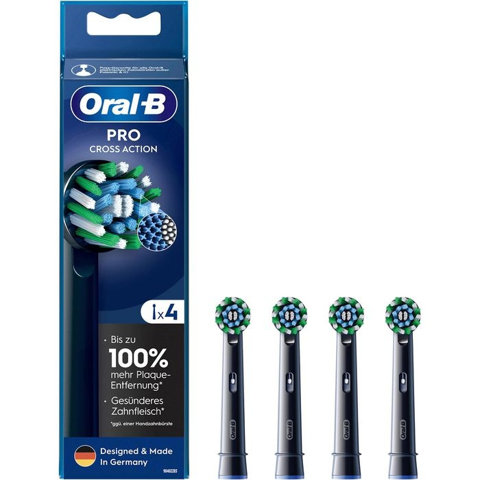 Oral B Cross Action 4-pack ersättningsborsthuvud set i gruppen SKÖNHET & HÄLSA / Munvård / Borsthuvuden & Tillbehör hos TP E-commerce Nordic AB (C67047)