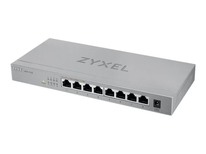 ZyXEL MG-108 Switch 8-port 2.5 Gigabit i gruppen DATORER & KRINGUTRUSTNING / Nätverk / Switchar hos TP E-commerce Nordic AB (C67267)