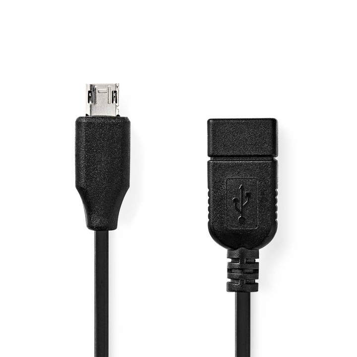 Nedis USB Mikro-B Adapter | USB 2.0 | USB Micro-B Hane | USB-A Hona | 480 Mbps | 0.20 m | Rund | Nickelplaterad | PVC | Svart | Låda i gruppen SMARTPHONE & SURFPLATTOR / Laddare & Kablar / Kablar / Kablar microUSB hos TP E-commerce Nordic AB (C67499)